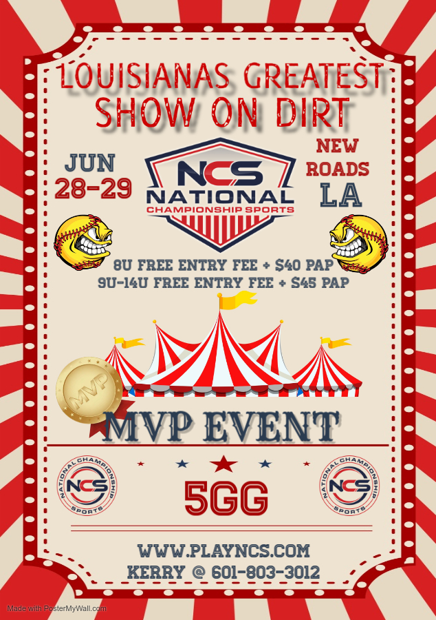 NCS GULF COAST REGION (LA.) LOUISIANA'S GREATEST SHOW DIRT - 5GG - 8U FREE ENTRY FEE+PAP-MVP EVENT Logo