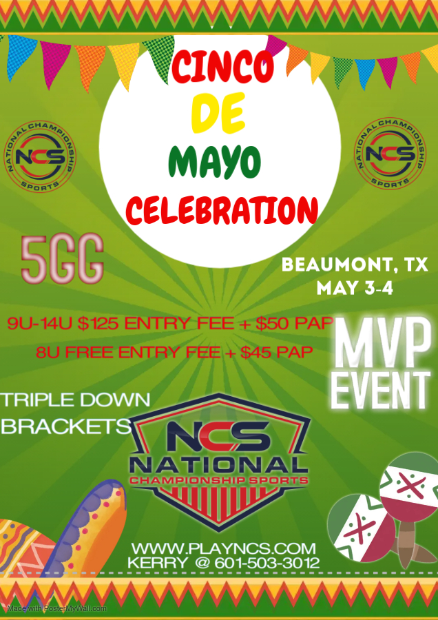 NCS SETX- CINCO DEMAYO CELEBRATION - 5GG - 8U FREE ENTRY FEE + PAP -TRIPLE DOWN BRACKETS - MVP EVENT Logo