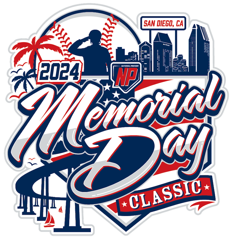 San Diego Memorial Day SUPER REGIONAL  - D3 & OPEN | 8U:$795 | 9U-10U:$825| 11-12U:$850|13U-14U:$895 Logo