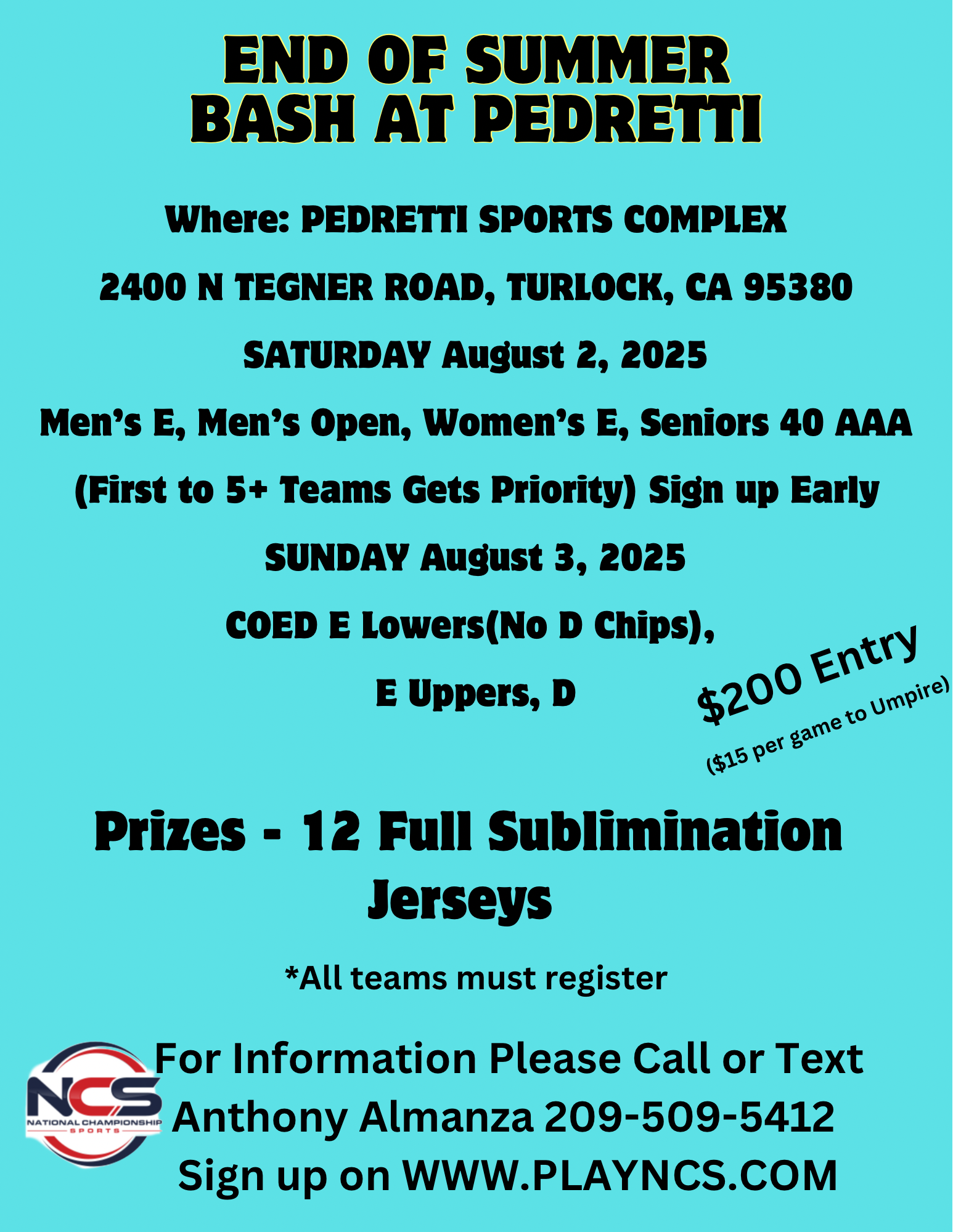 End Of Summer Bash @ Pedretti Logo
