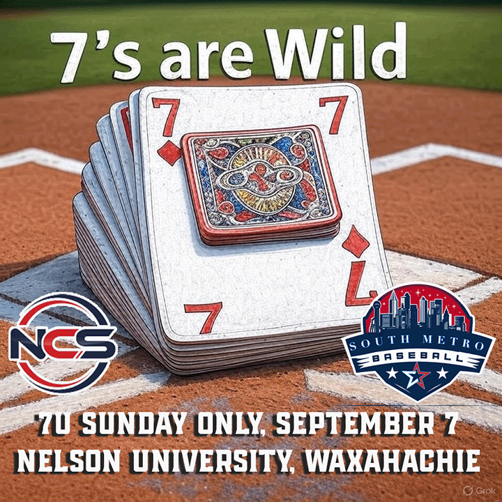 7's Are Wild!!!  7U Sunday Only at Nelson University $150 on September 7th Logo