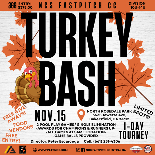NCS FASTPITCH CC - TURKEY BASH 3GG 1-DAY TOURNEY Logo