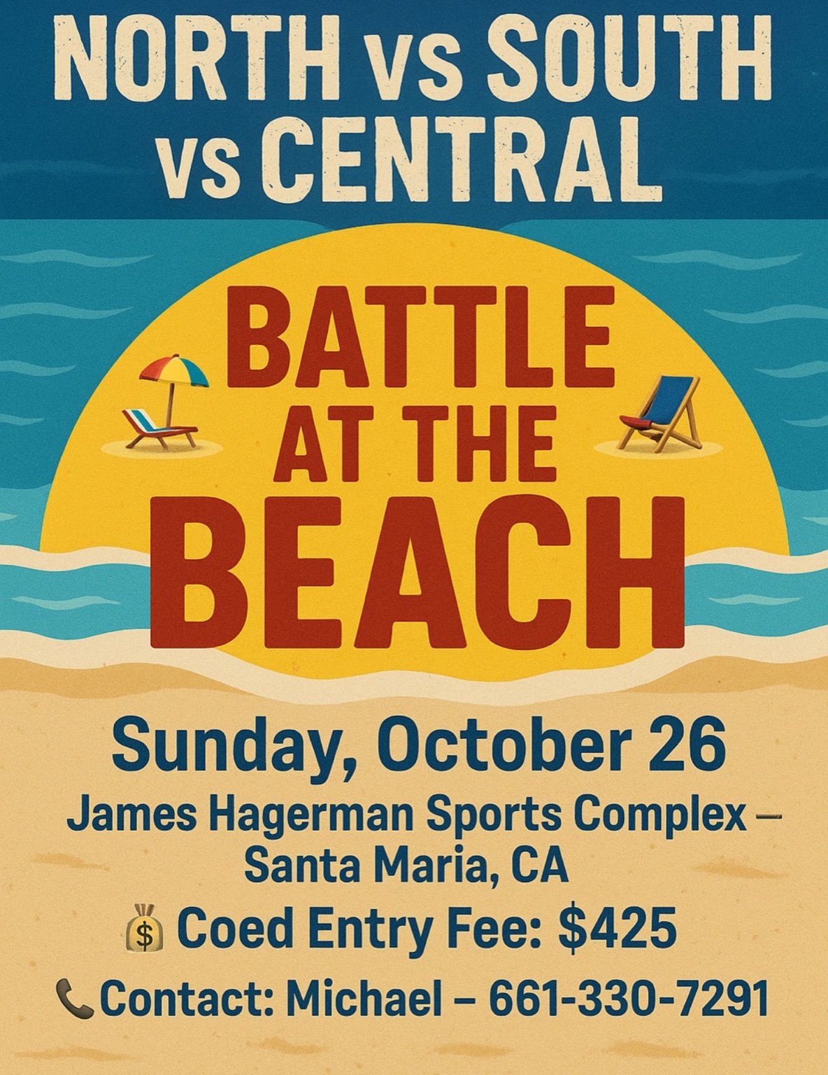 Battle at the Beach North vs South Logo