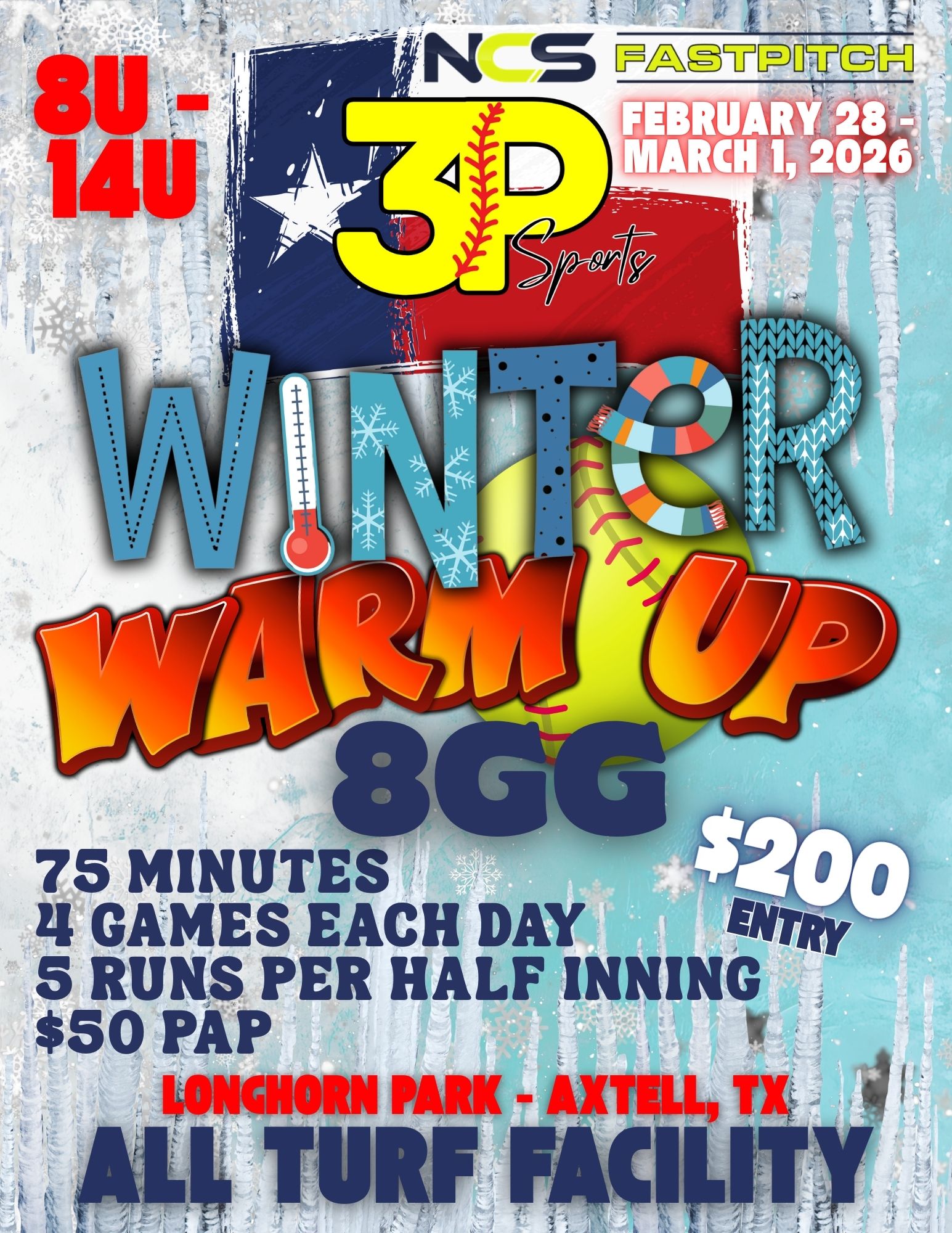 3P Sports 2nd Annual Winter Warm-Up (8GG) *80 min games* Logo