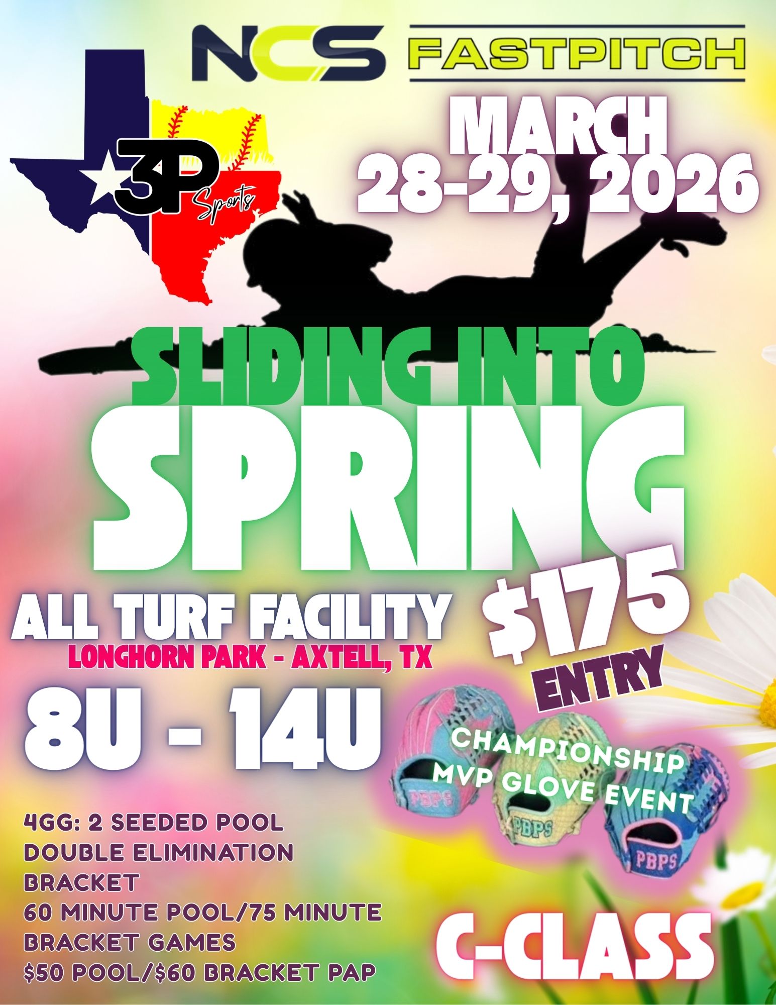 3P Sports 2nd Annual Sliding Into Spring C-CLASS ONLY Logo