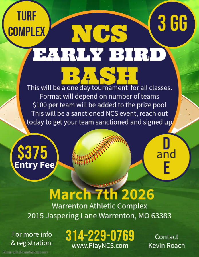 2026 NCS Early Bird Bash Logo