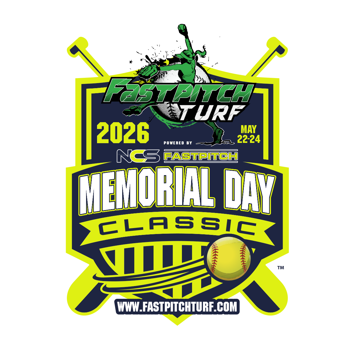2026 Fastpitch Turf Memorial Day Classic - Powered By NCS Logo
