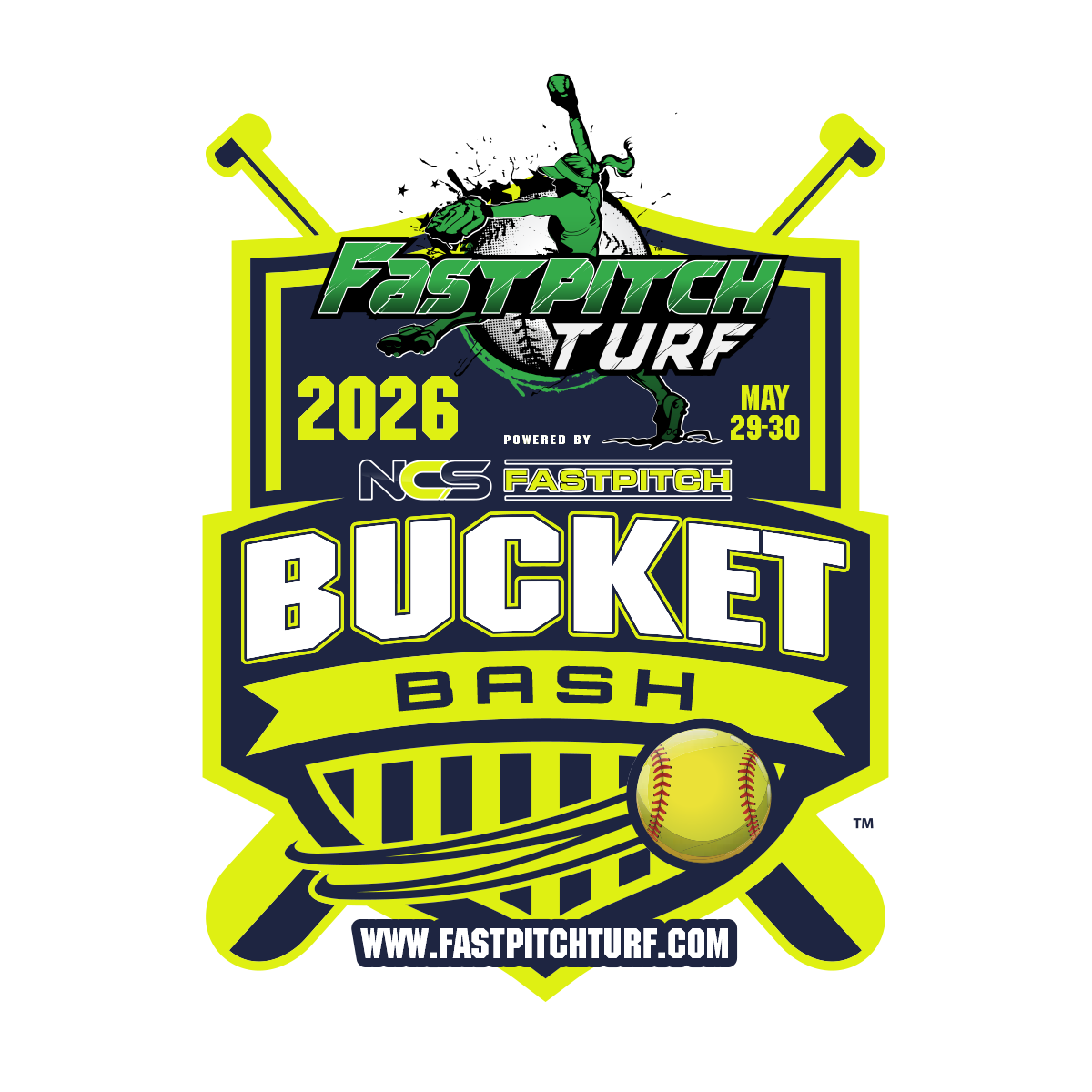 2026 Fastpitch Turf Bucket Bash - Powered By NCS Logo