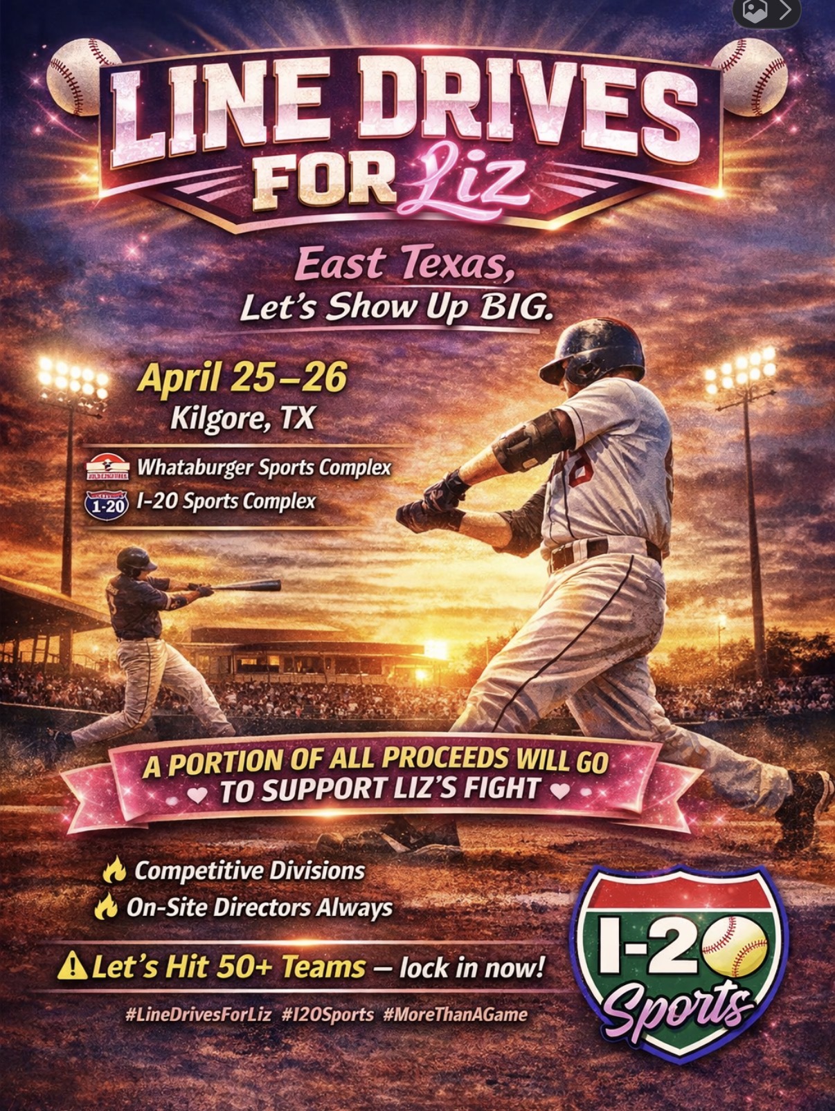 Line Drives for Liz! Logo