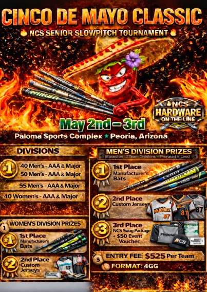 NCS SENIORS – CINCO DE MAYO CLASSIC  Divisions: Men’s 40s & 50s - LIMITED SPACE Logo