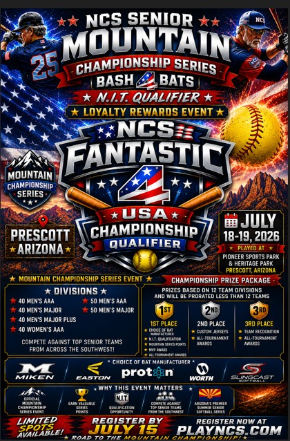NCS SENIOR MOUNTAIN CHAMPIONSHIP SERIES - BASH 4 BATS (N.I.T. QUALIFIER) **LOYALTY REWARDS EVENT** Logo