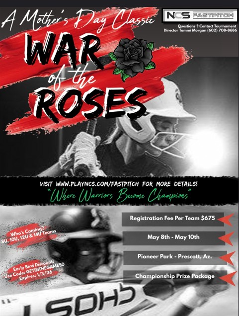 WAR OF THE ROSES: MOTHER'S DAY CLASSIC - 10U, 12U, 14U Logo