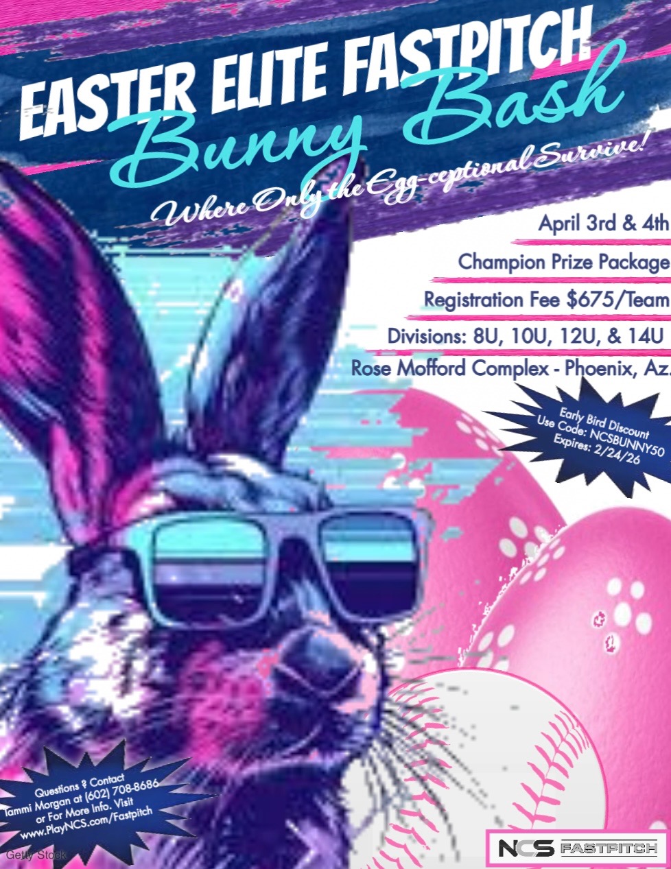 We're Back - Easter Bunny Bash - 8U, 10U, 12U, 14U Logo