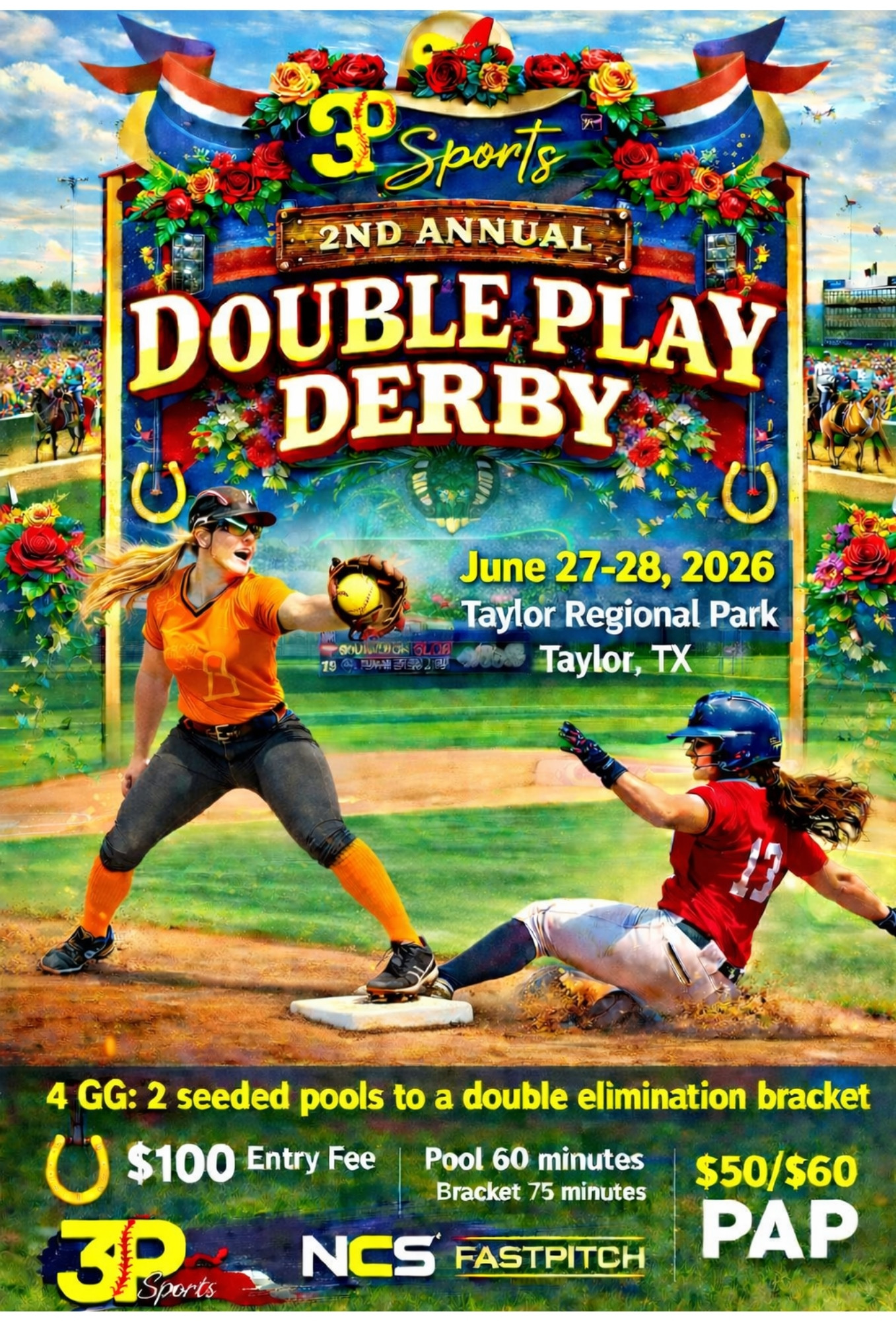 3P Sports 2nd Annual Double Play Derby Logo