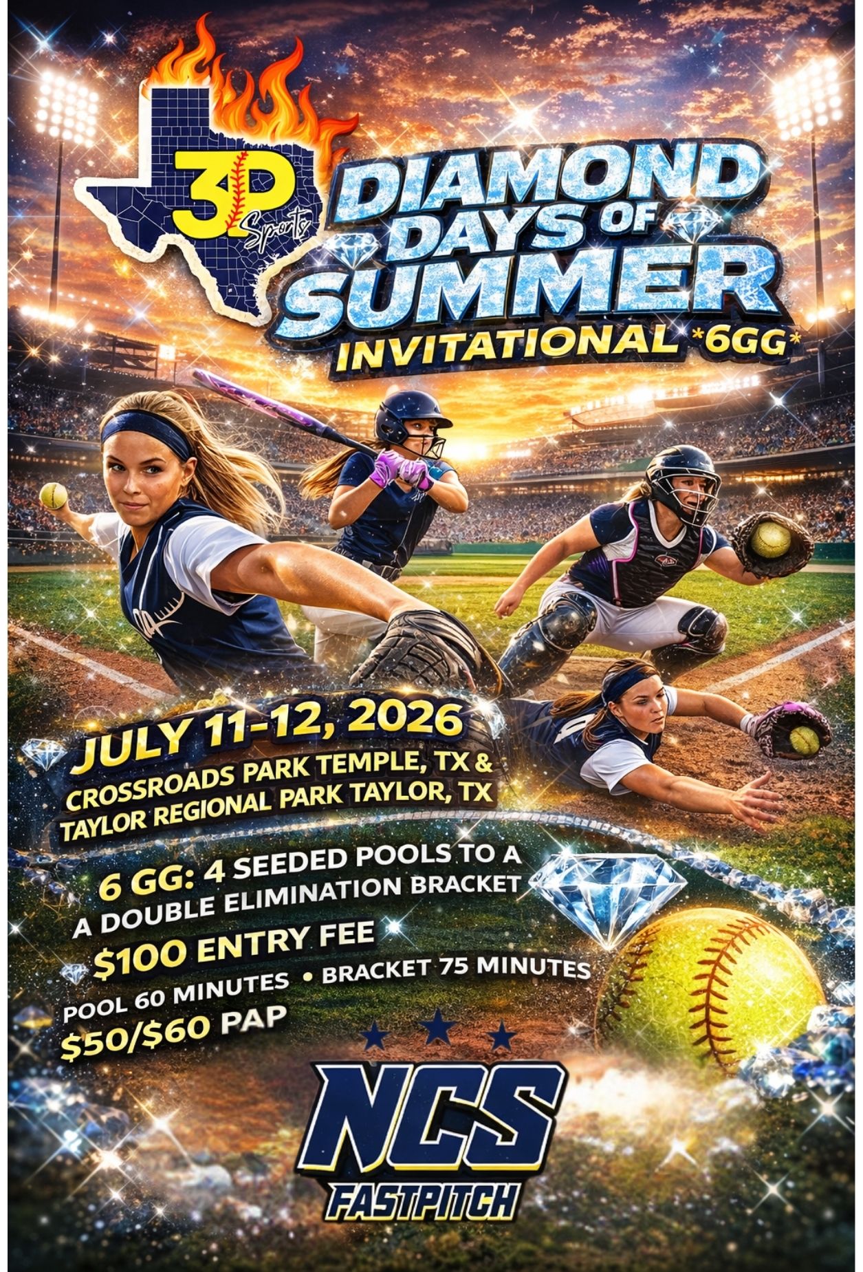 3P Sports Diamond Days of Summer Invitational *6GG* OPEN & C-CLASS Logo