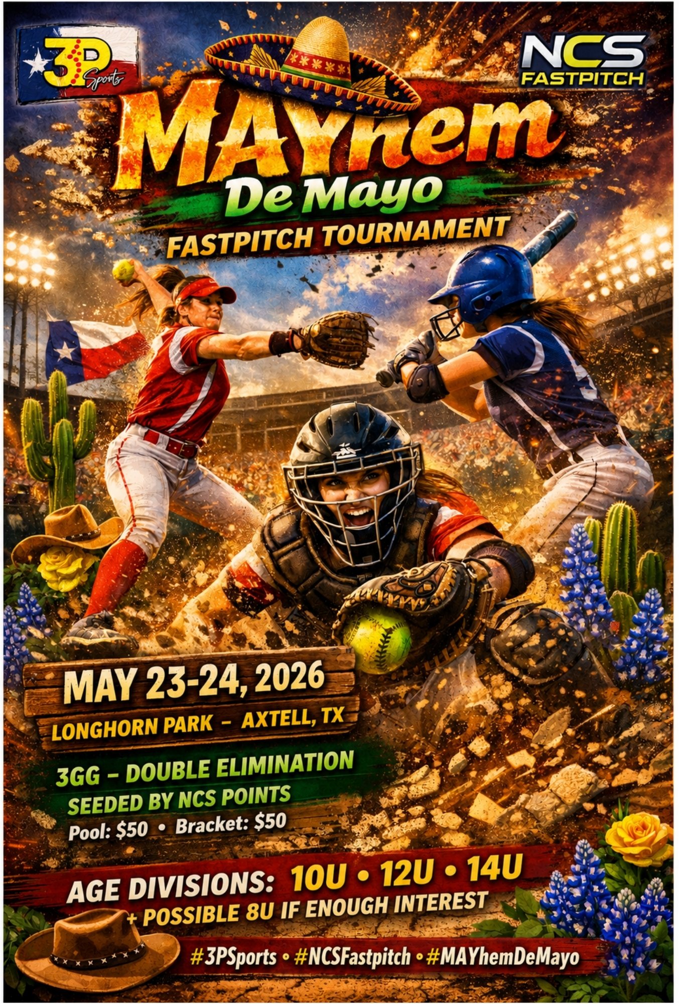 3P Sports MAYhem de Mayo Logo