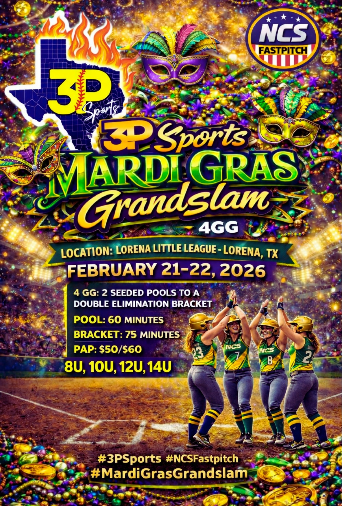 3P Sports Mardi Gras Grand Slam Logo