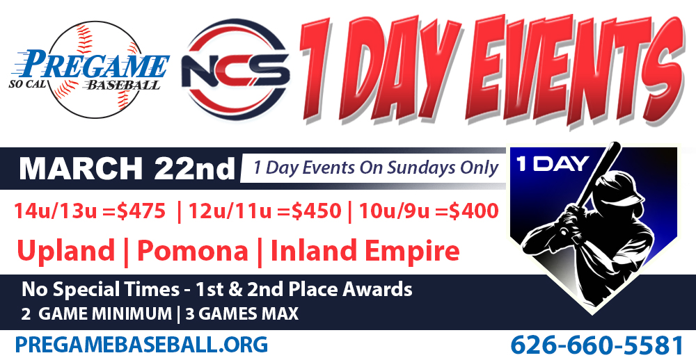 Pregame Baseball 1 Day Logo