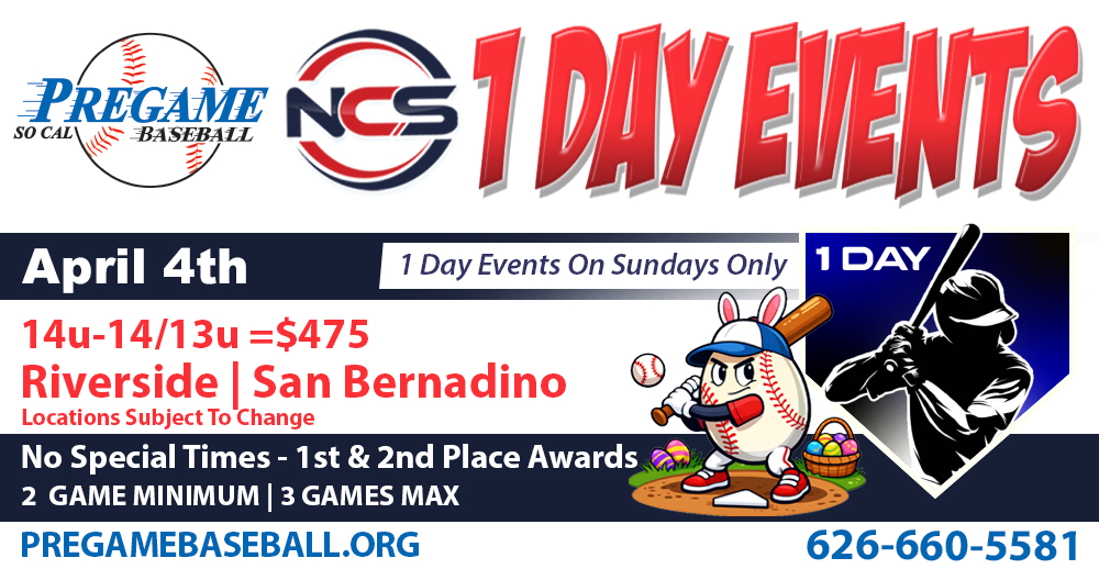 Pregame Baseball Easter 1 Day Logo