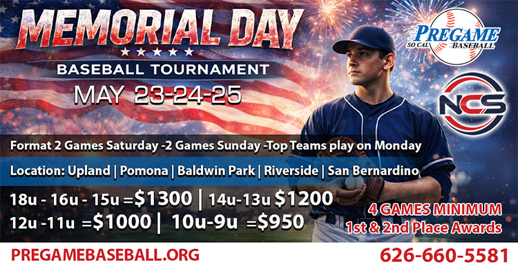 Pregame Baseball Memorial Day Logo