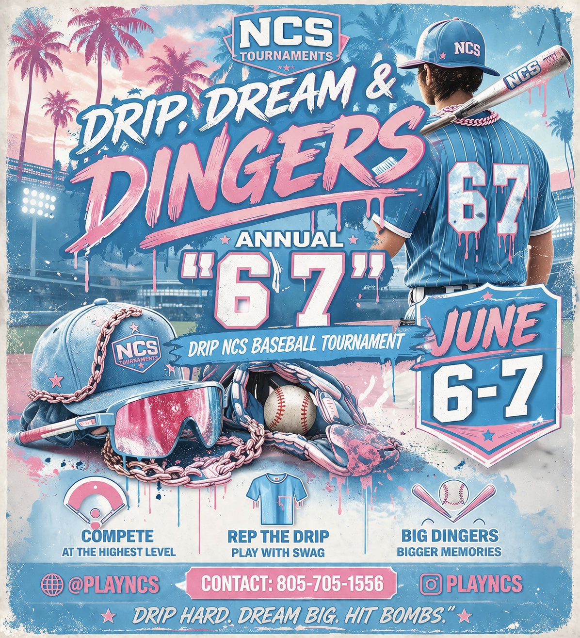 DRIP, DREAM, & DINGERS ANNUAL 6 7 EVENT Logo