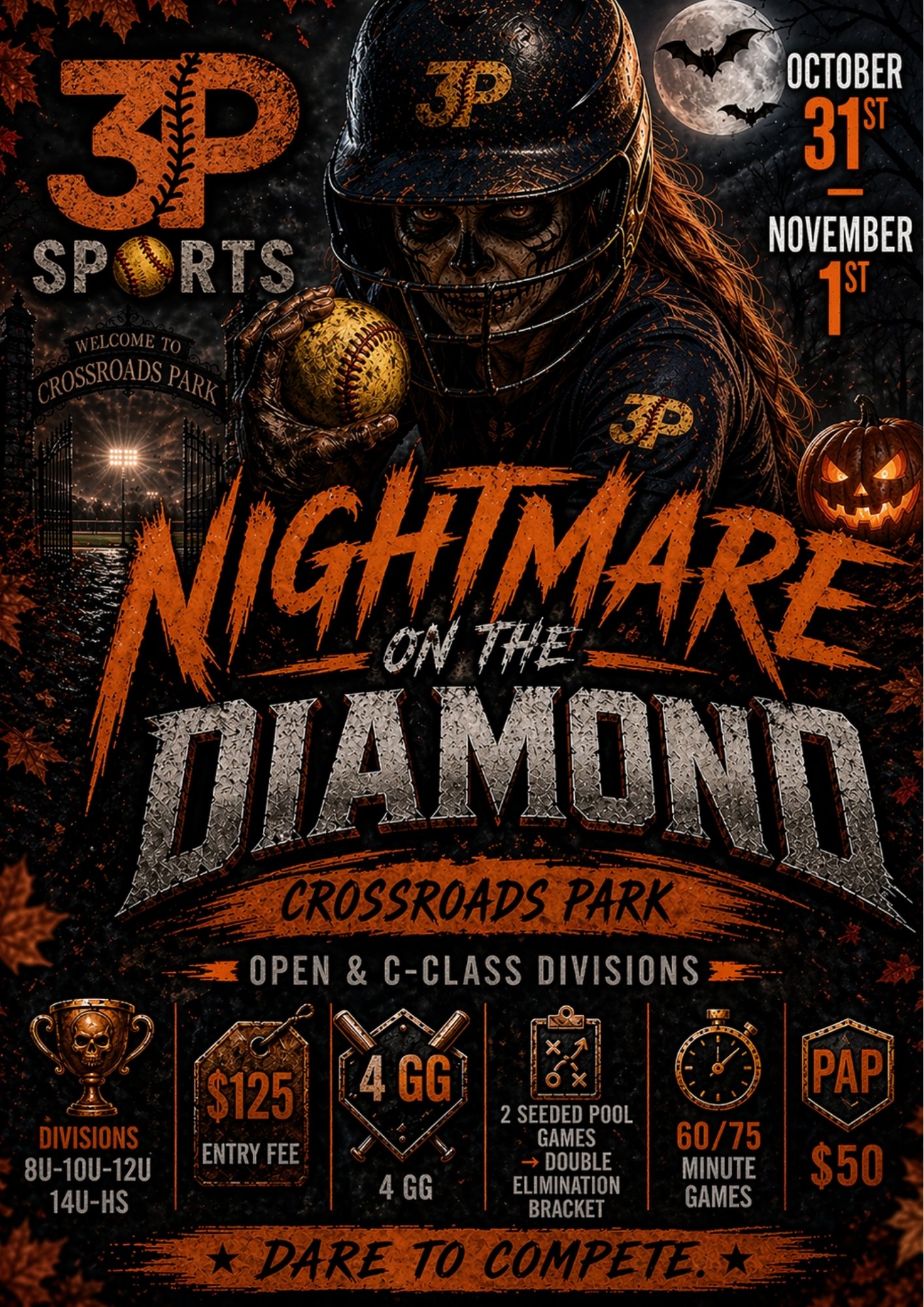3P Sports - Nightmare on the Diamond Logo