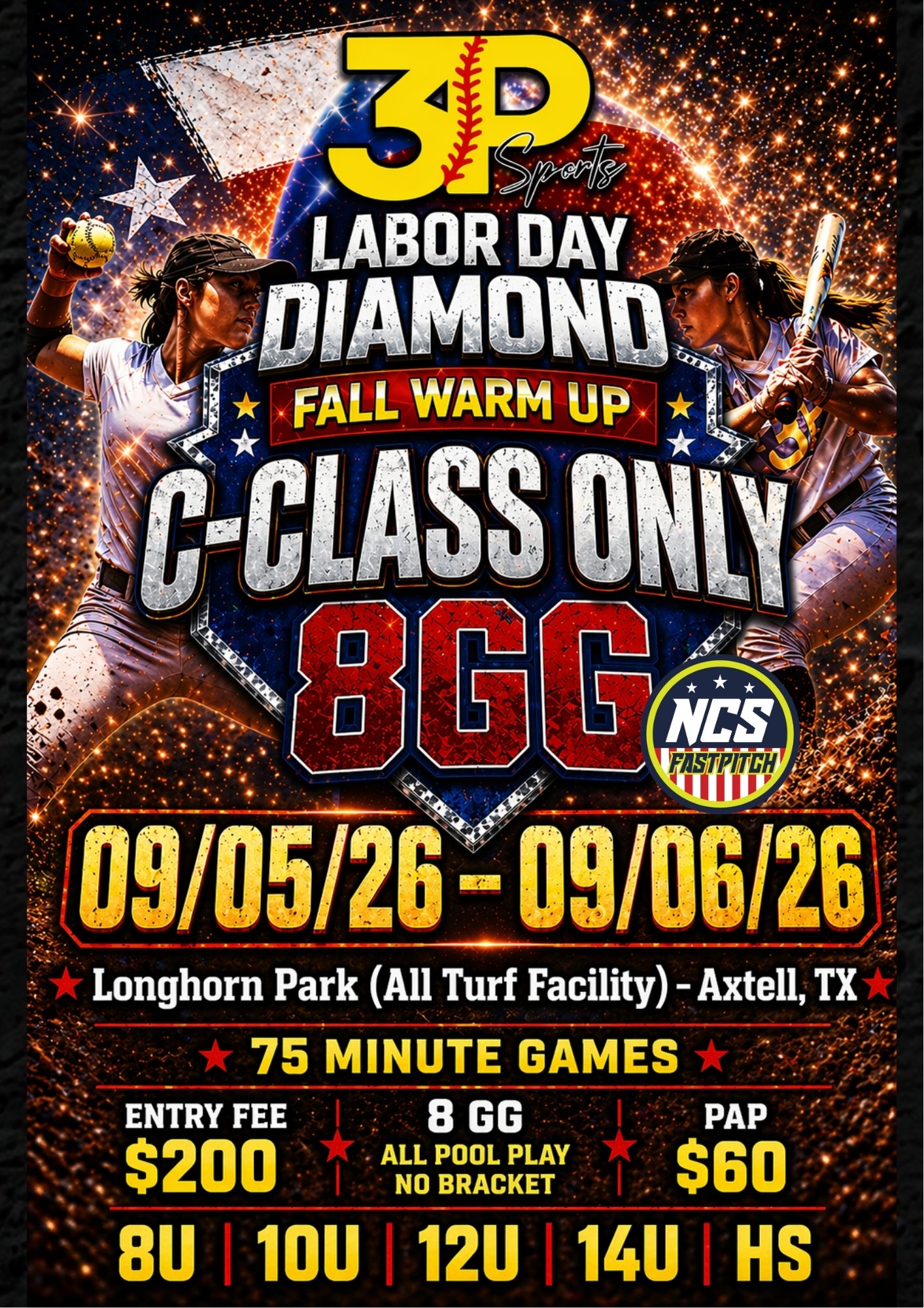 3P Sports - Labor Day Diamond Fall Warm Up *8 GG* Logo