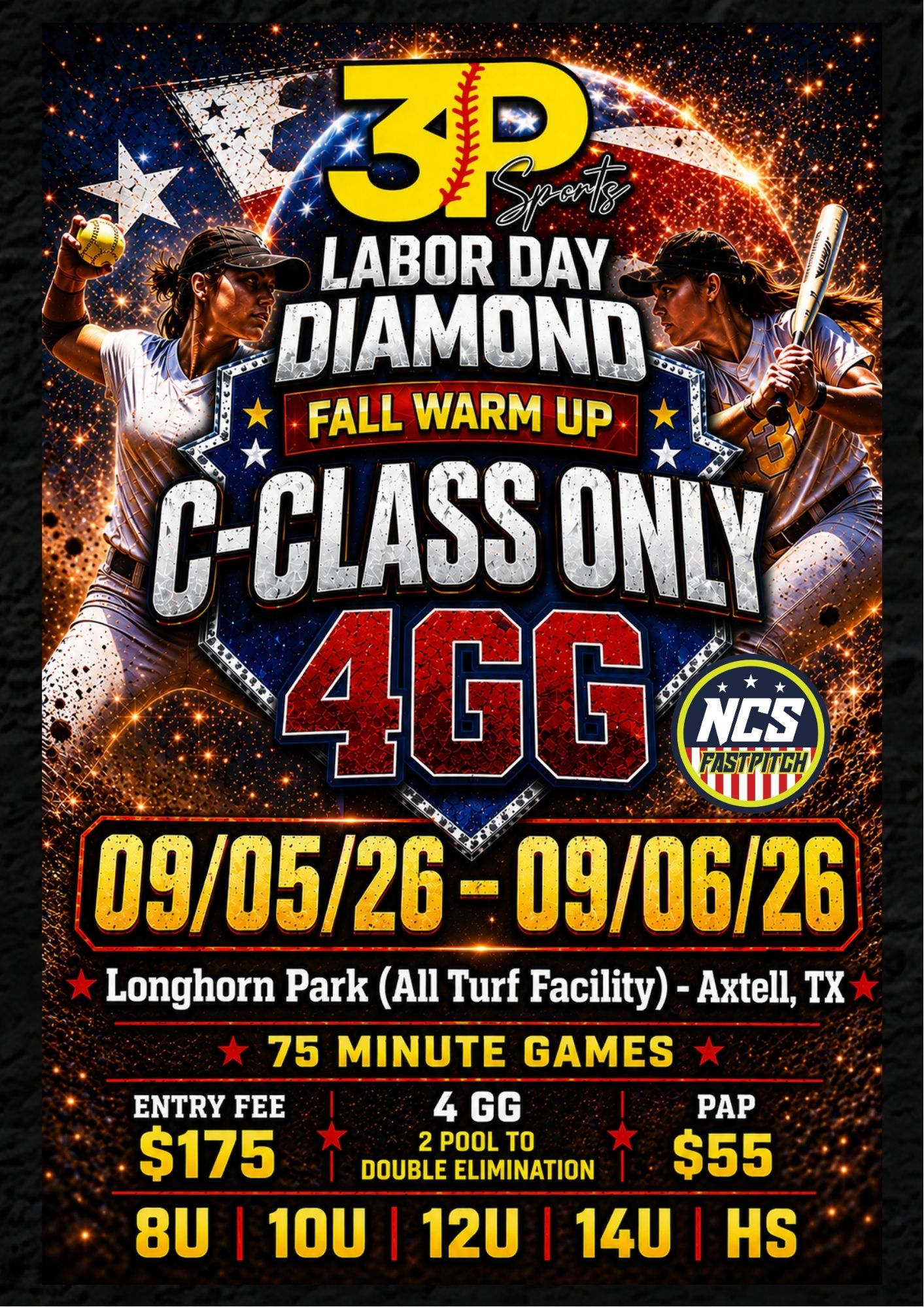 3P Sports - Labor Day Diamond Fall Warm Up Logo