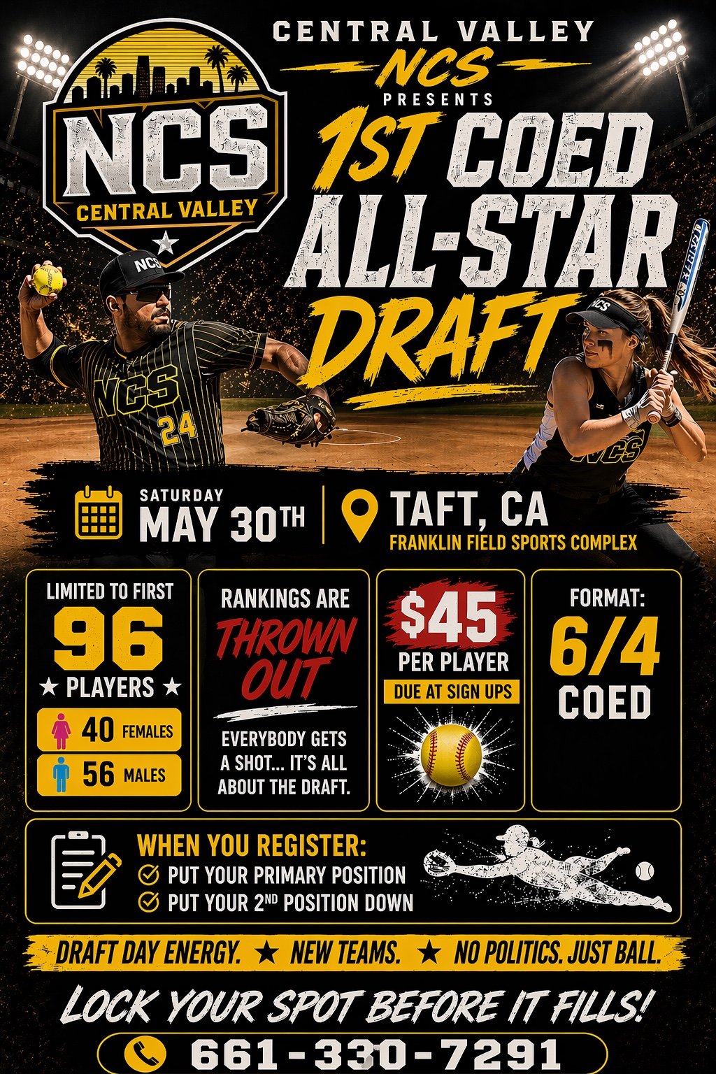 ALL STAR COED DRAFT- Central Valley Logo