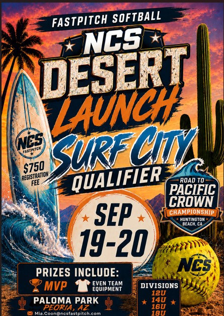 NCS DESERT LAUNCH - SURF CITY QUALIFIER (12u, 14u, 16u, 18u) Logo