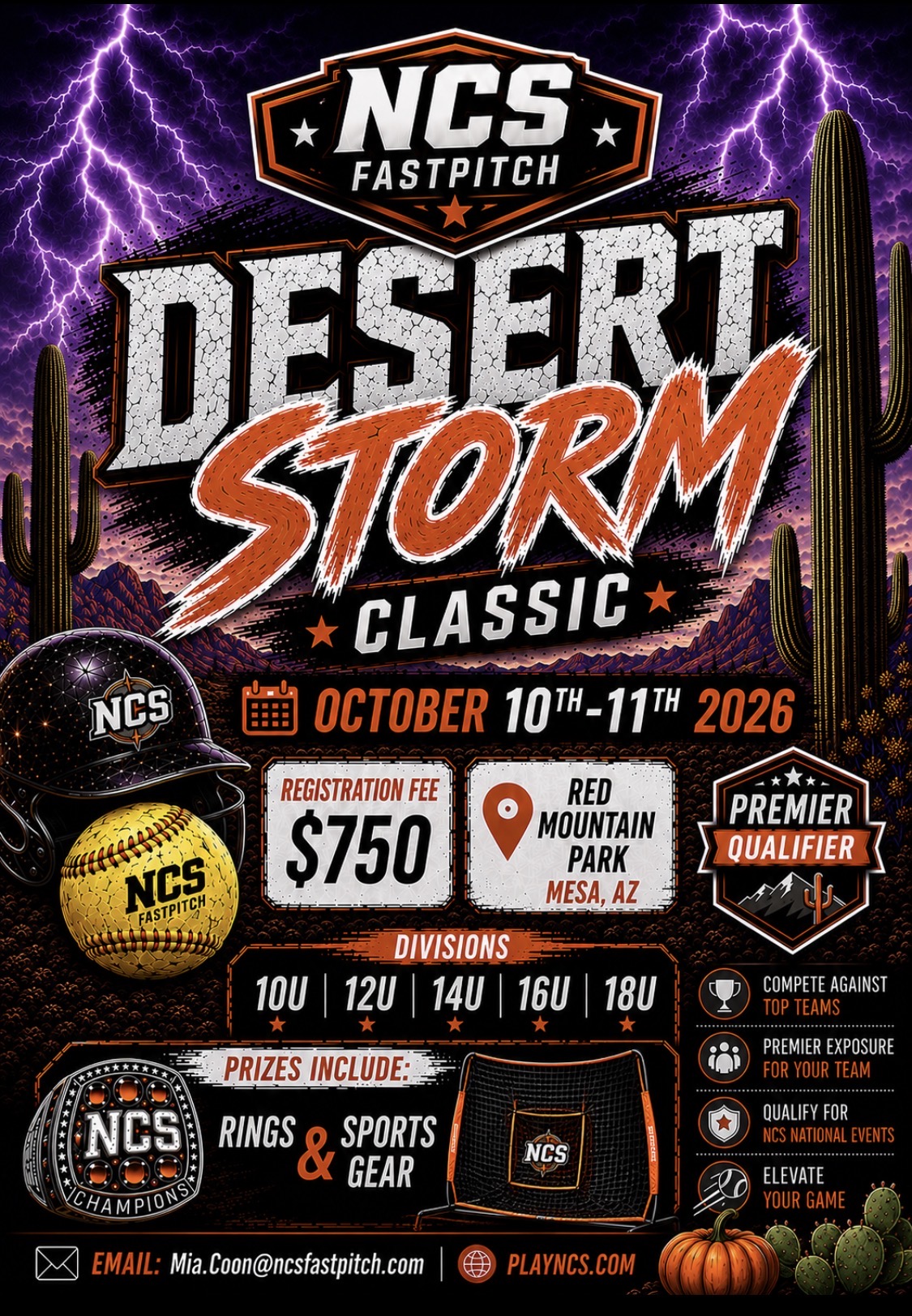 NCS Desert Storm Classic: Premier Qualifier - 10, 12U, 14U, 16U, 18U Logo