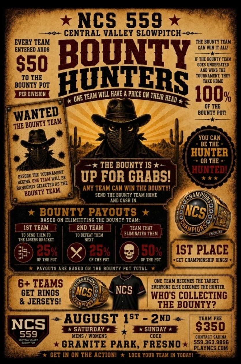 National Championship Sports | Slowpitch | BOUNTY HUNTERS | Event Info