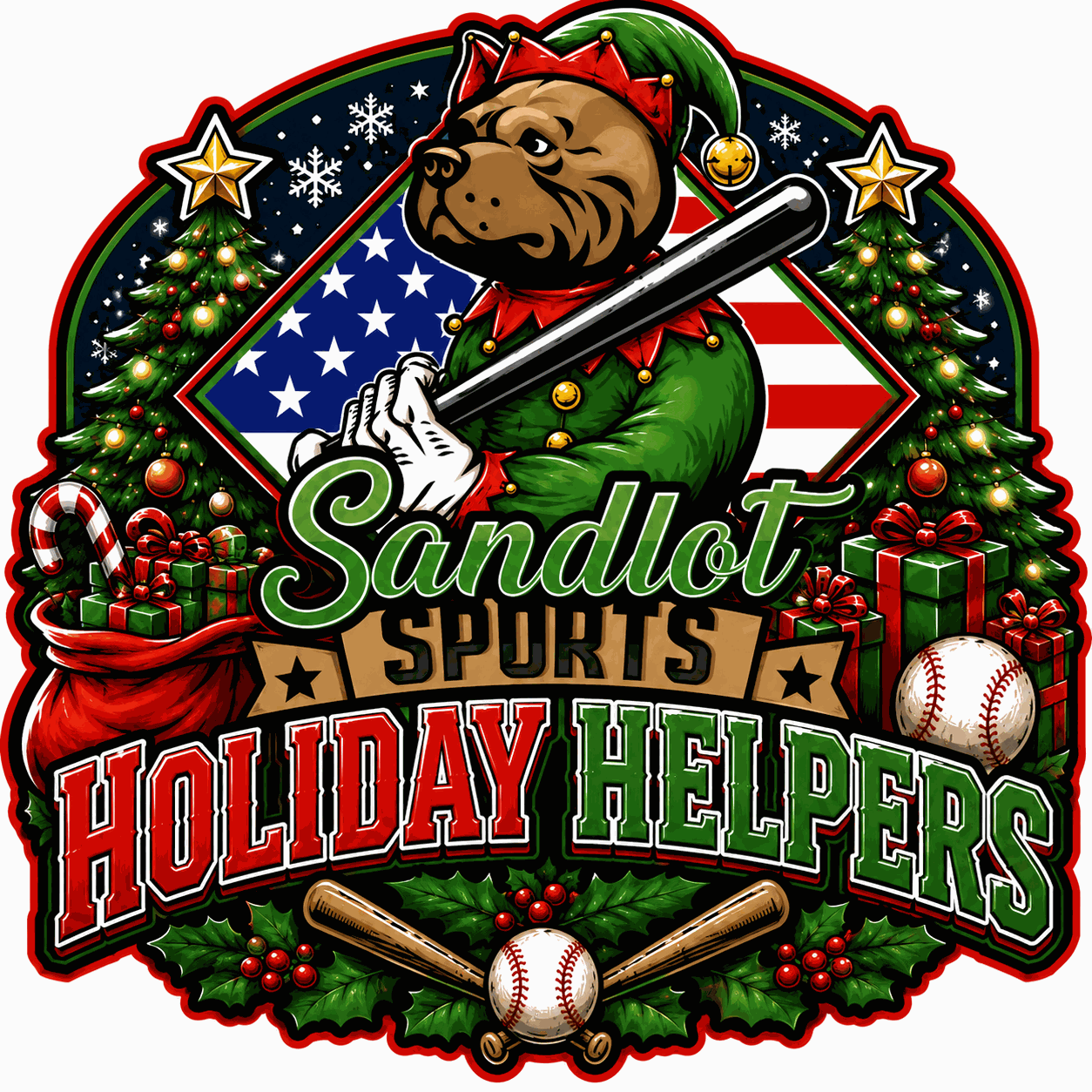 Sandlot Sports Holiday Helpers Logo