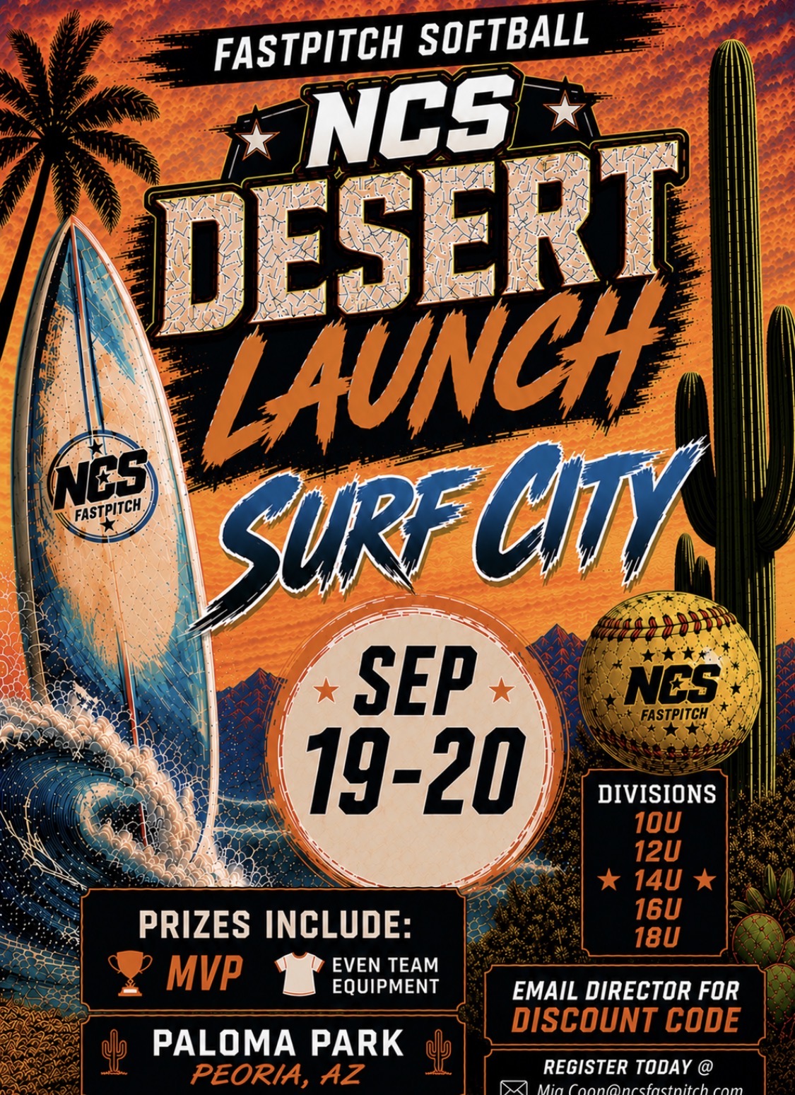 NCS Desert Launch to Surf City Logo