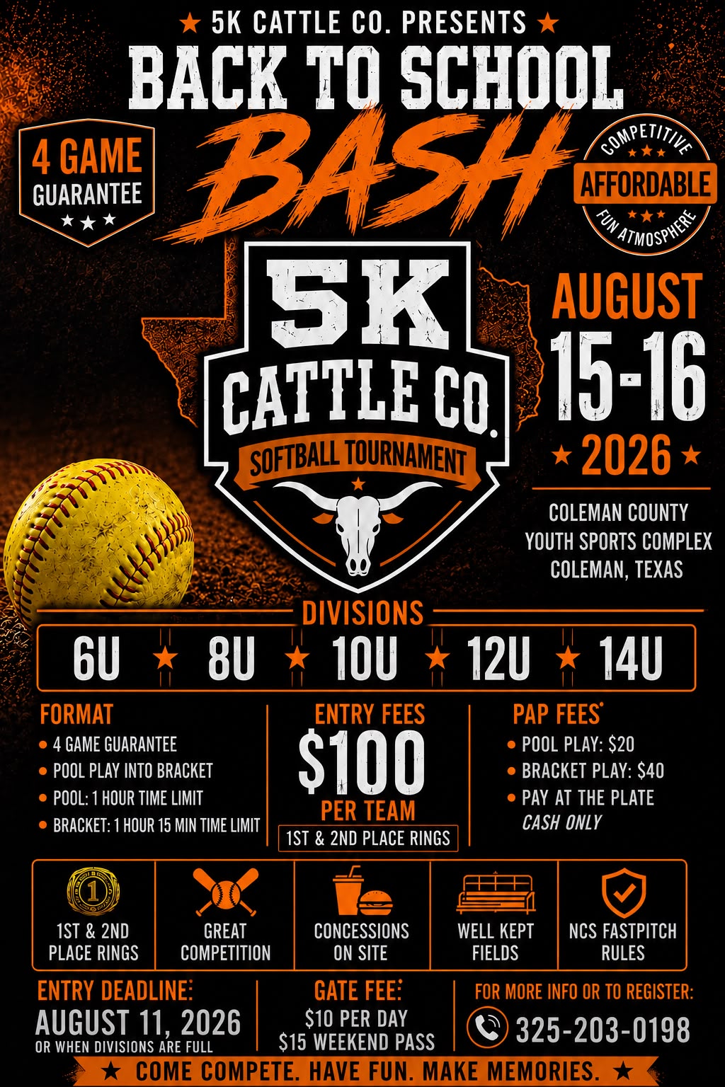 5k Cattle Co. Back to school bash Logo