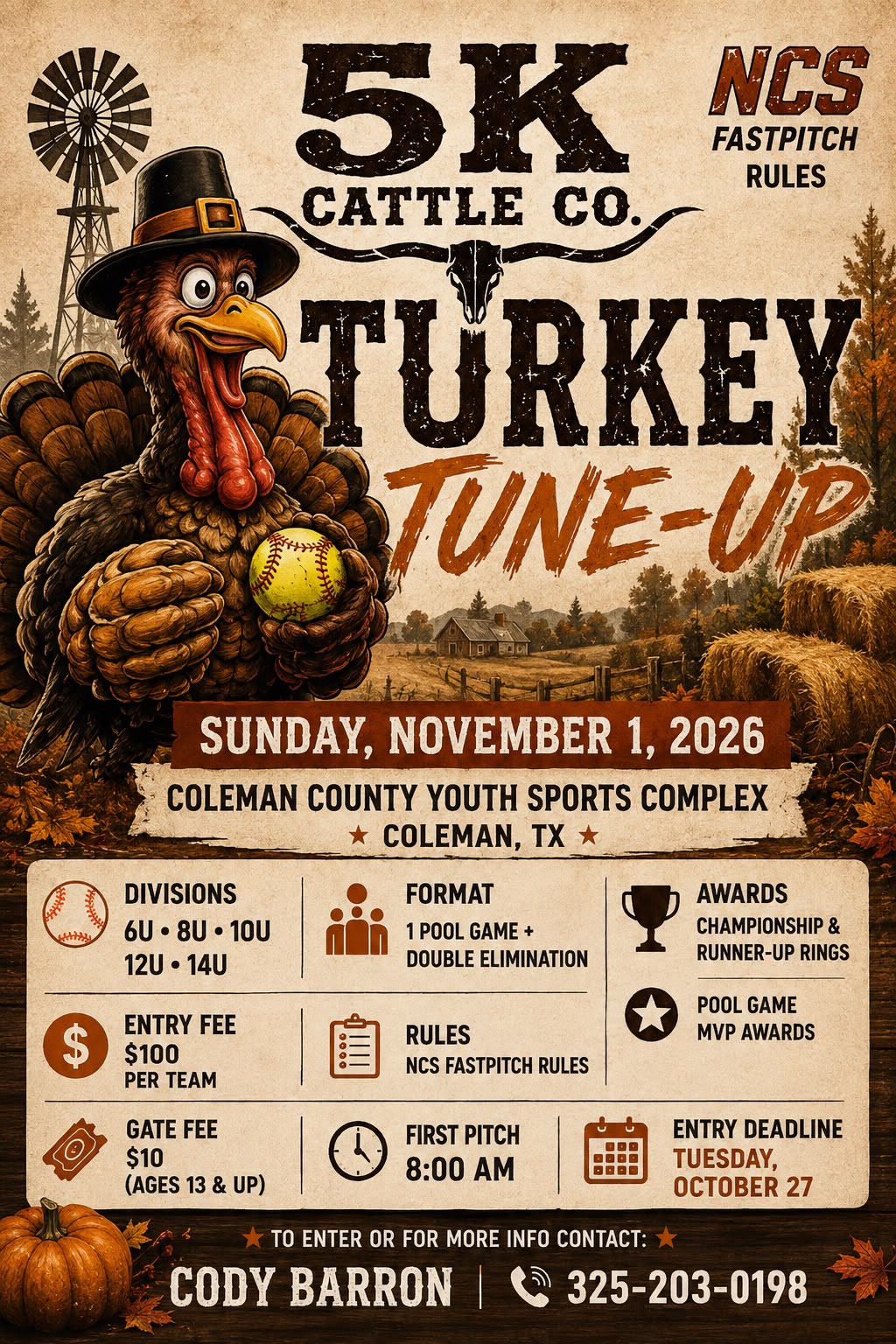 5k Cattle Co. Turkey Tune-Up Logo