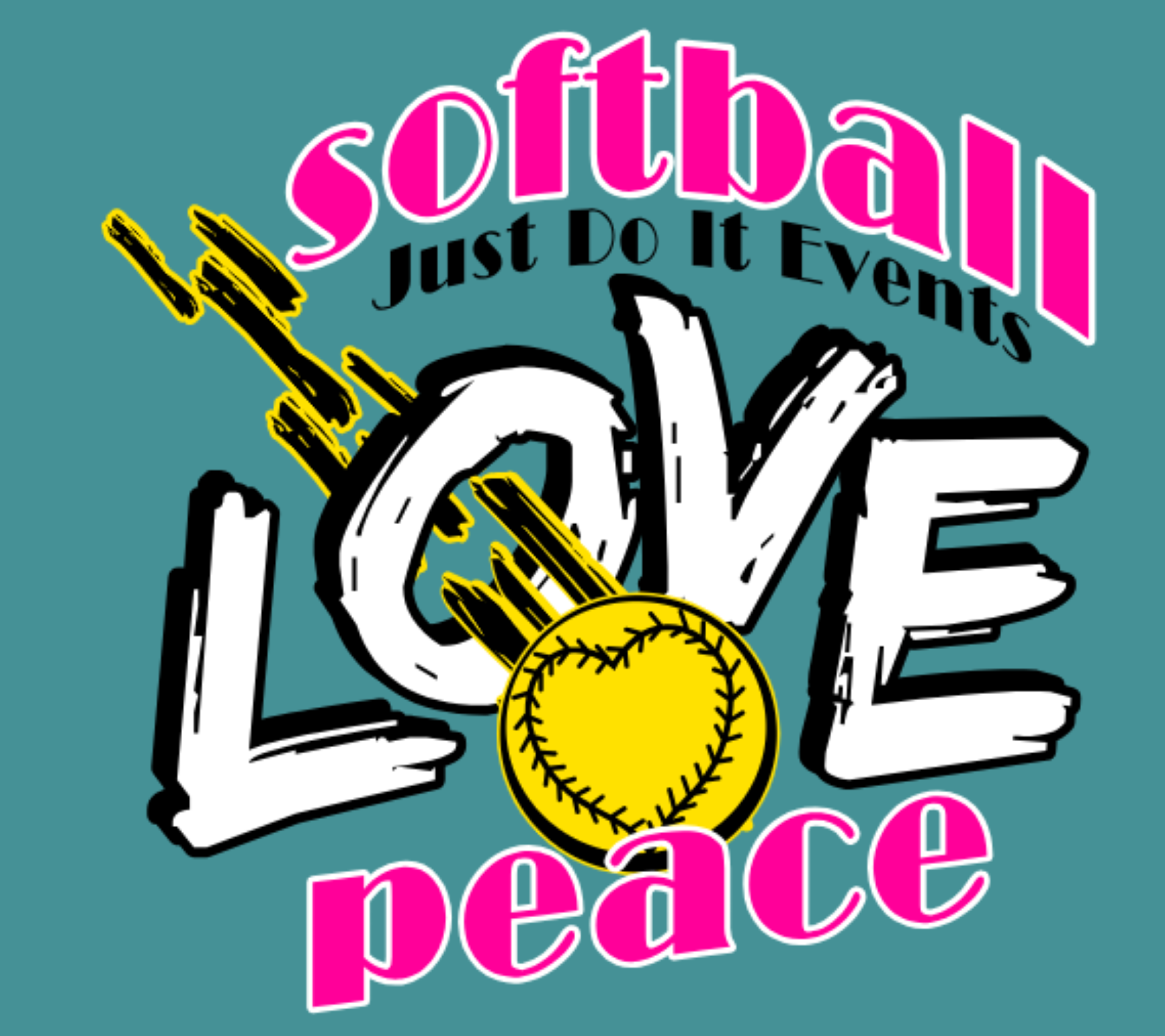 PEACE LOVE SOFTBALL Logo