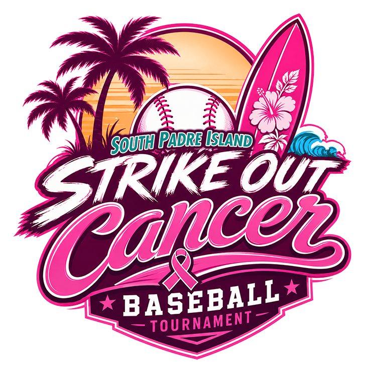 SOUTH PADRE ISLAND ISLAND STRIKE OUT CANCER Logo