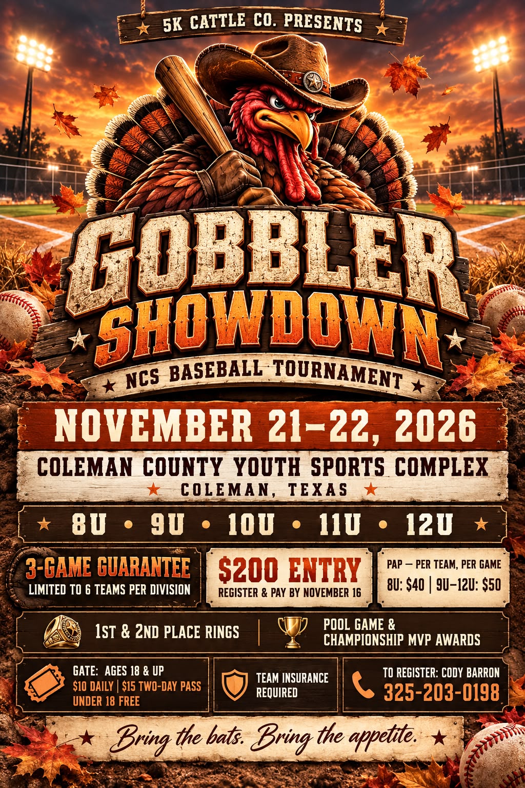 5k Cattle co. Gobbler Showdown Logo