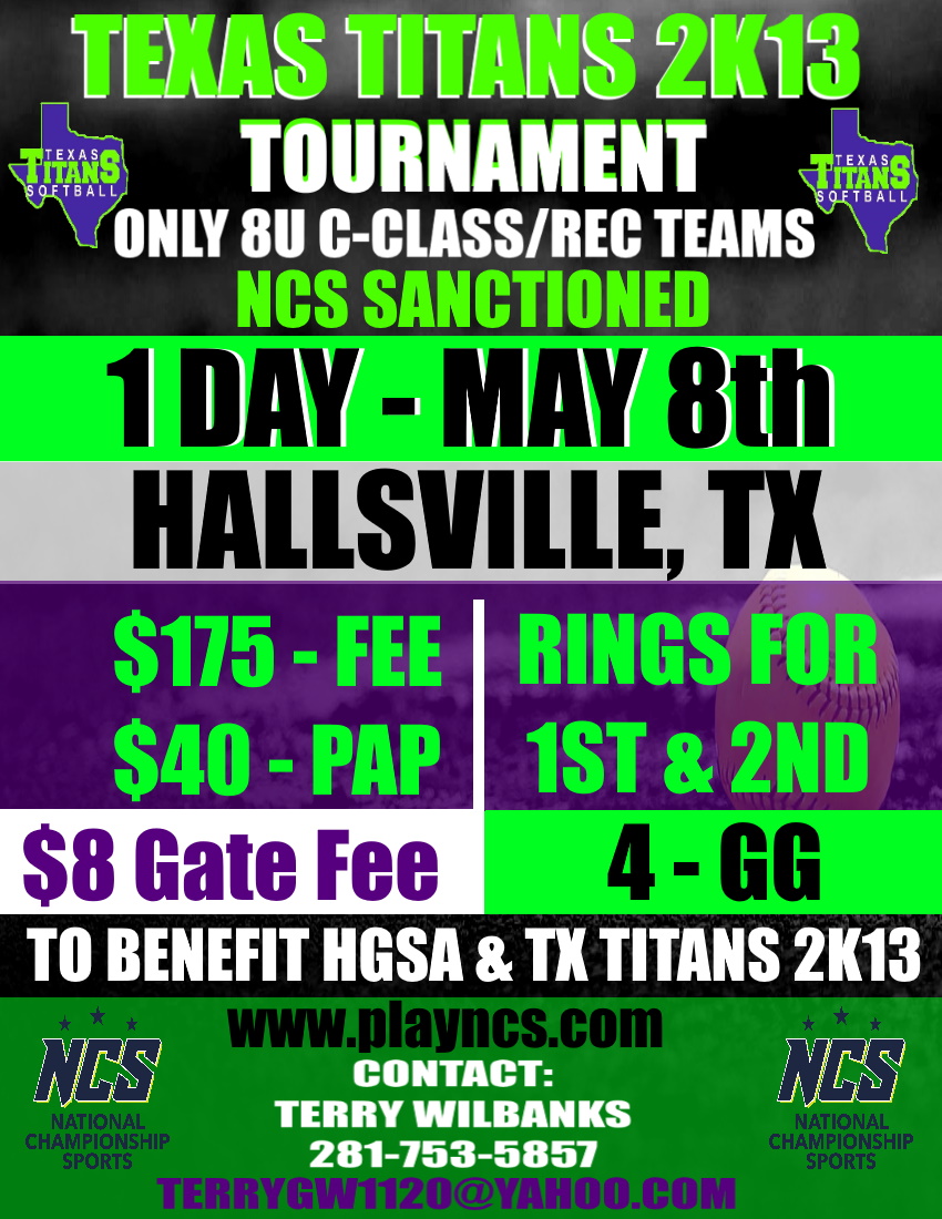 Texas Titans 1 Day Tournament Logo