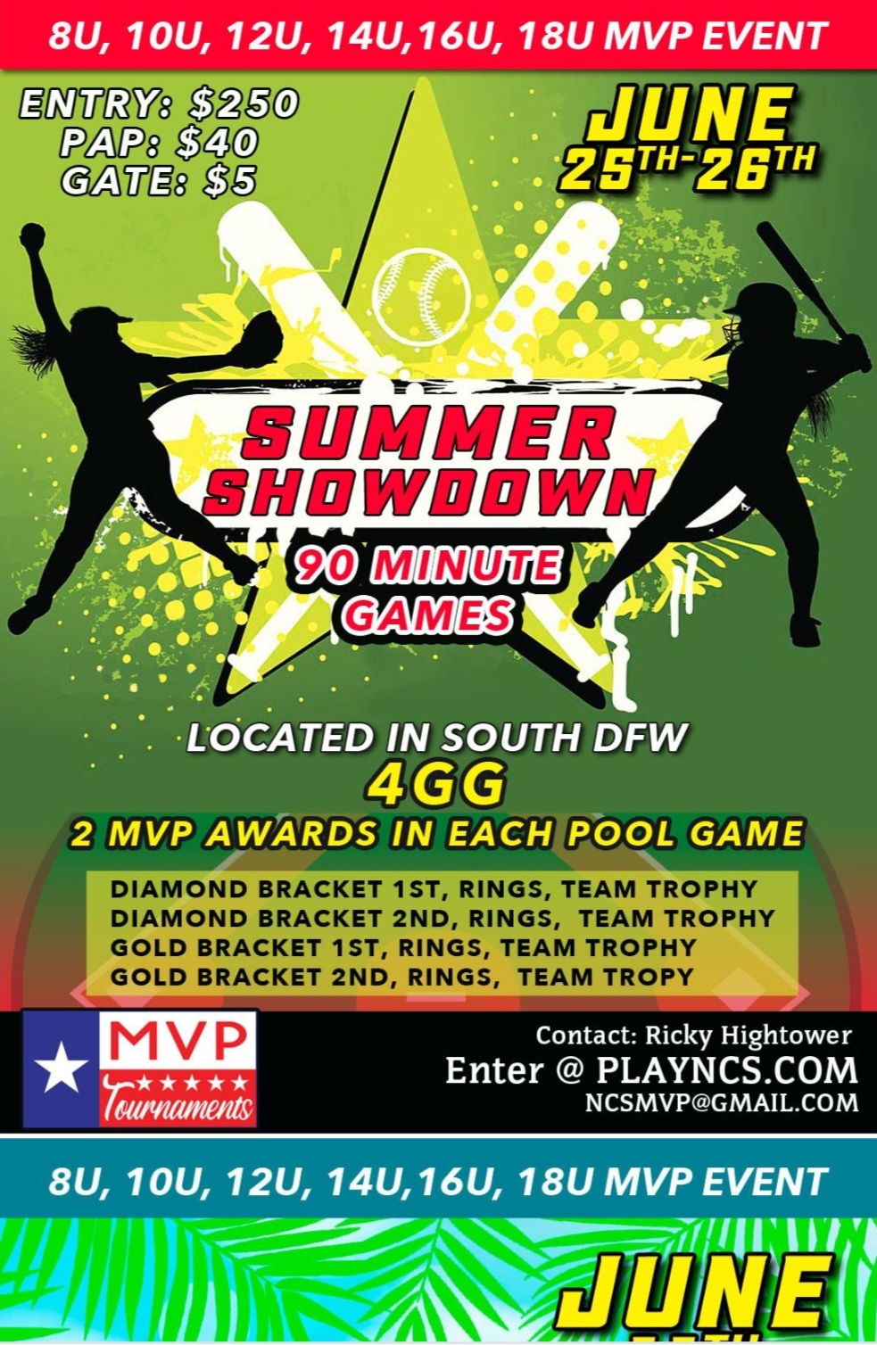 NCS MVP SUMMER SHOWDOWN 4GG 90 MIN GAMES Logo