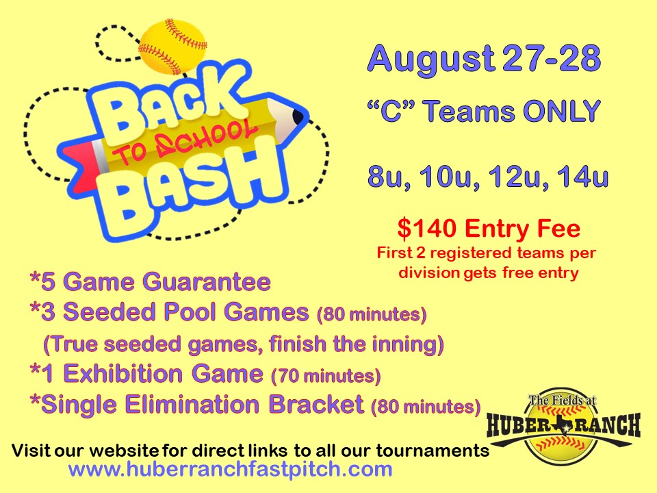 *FREE Entry to ALL* Back to School Bash - "C" Teams ONLY!! Logo