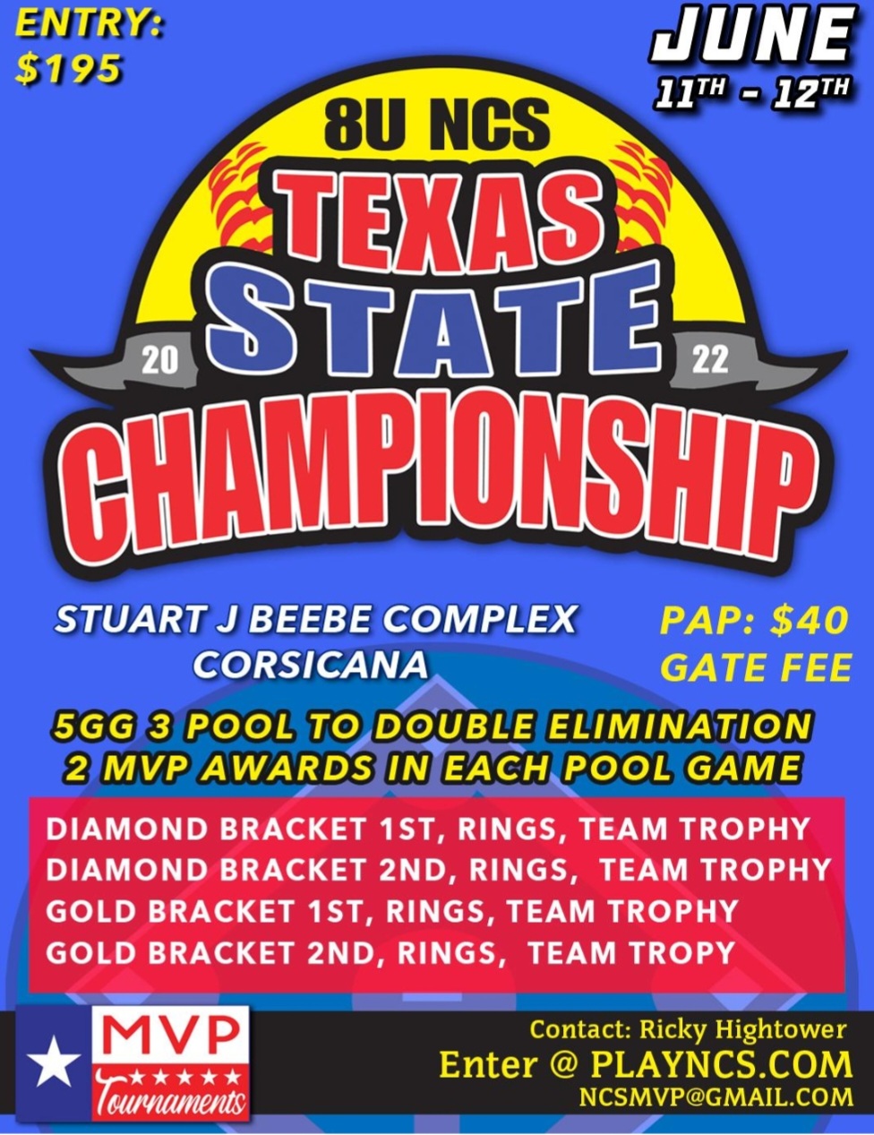 8U NCS TEXAS STATE CHAMPIONSHIPS Logo