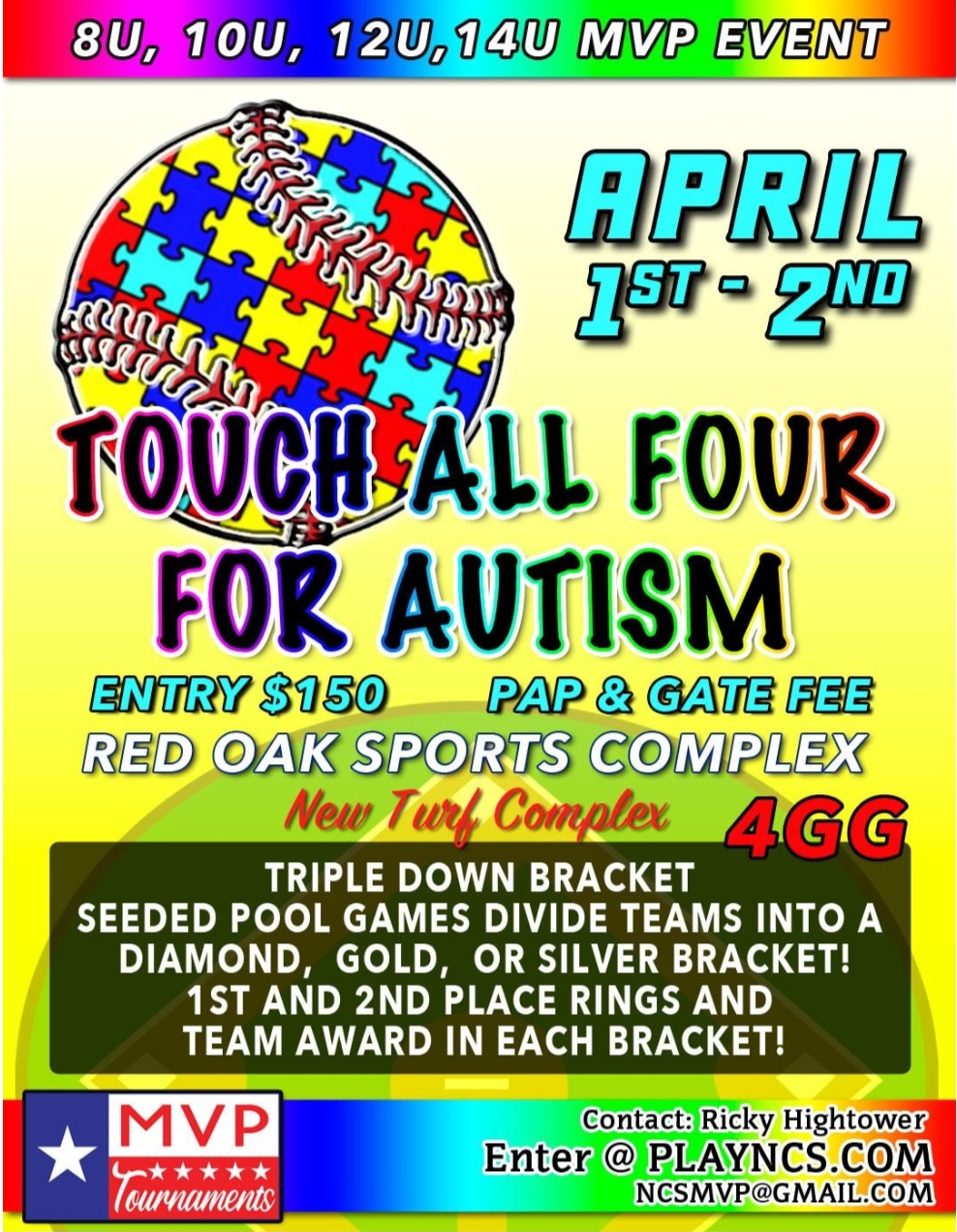 NCS 3RD ANNUAL TOUCH ALL FOUR FOR AUTISM MVP EVENT Logo
