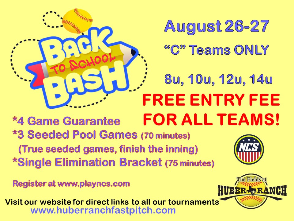 *FREE Entry to ALL* Back to School Bash - "C" Teams ONLY!! Logo