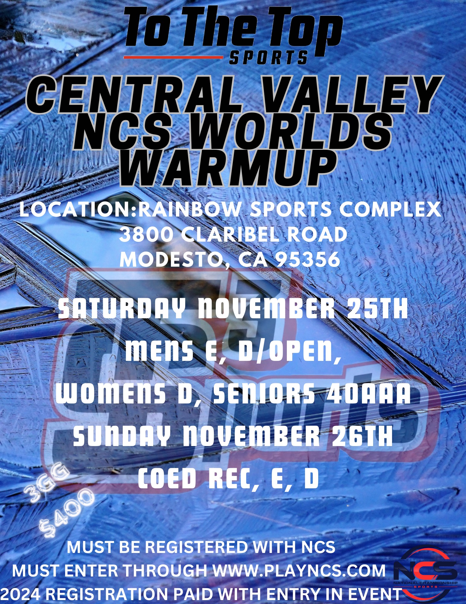 Central Valley NCS Worlds Warmup Logo