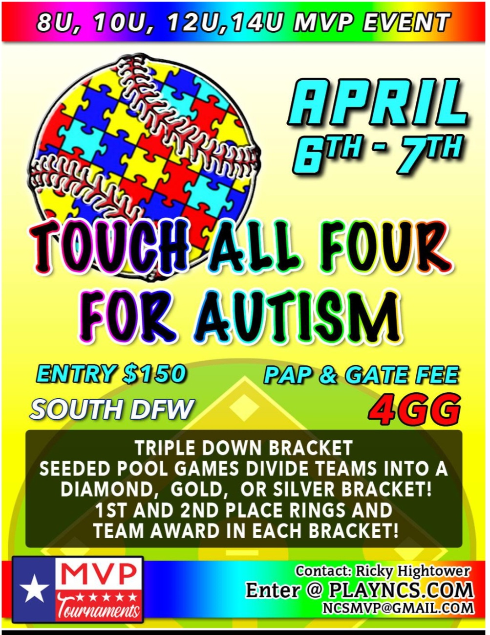 NCS 4TH ANNUAL TOUCH ALL FOUR FOR AUTISM MVP EVENT Logo
