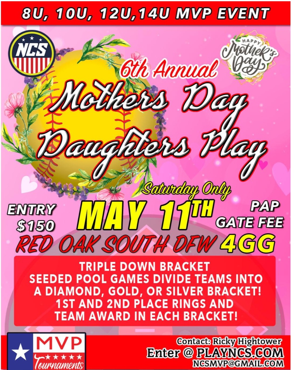 NCS 6TH ANNIUAL MOTHERS DAY DAUGHTERS PLAY MVP EVENT 1 DAY SATURDAY Logo