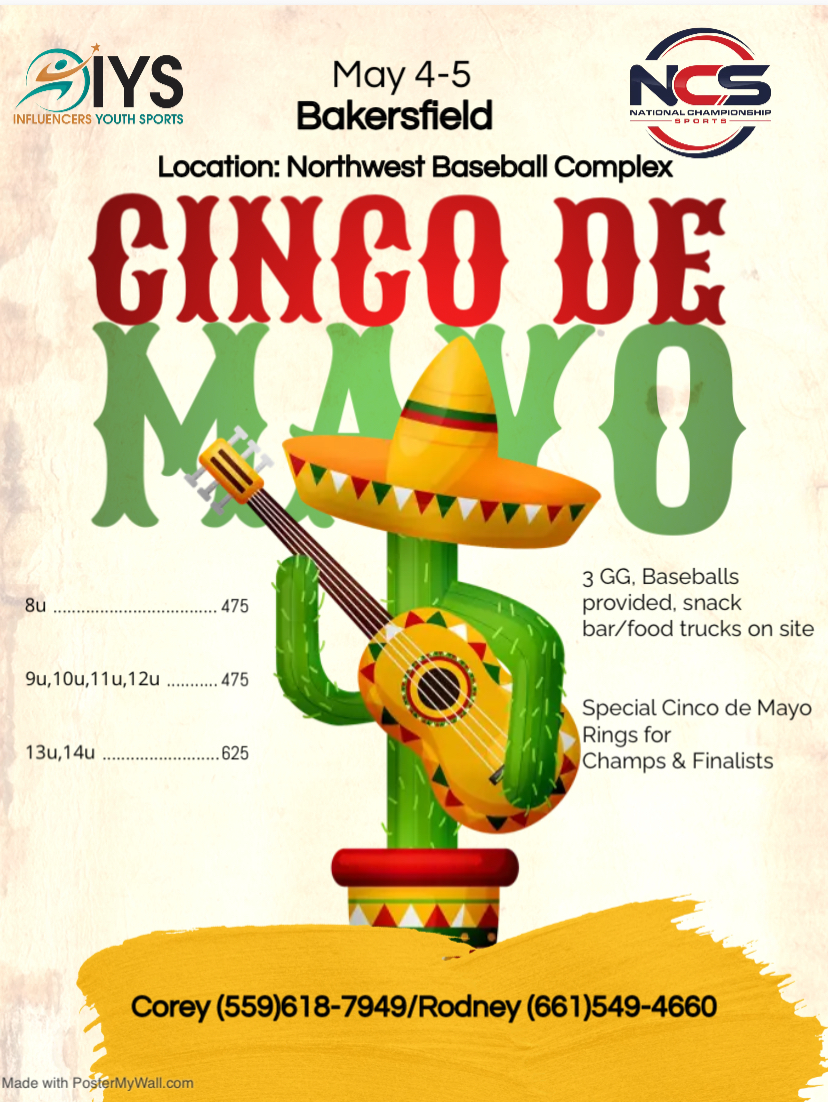 Bakersfield Cinco De Mayo **Special Pricing** Event @ Northwest Baseball Complex Logo