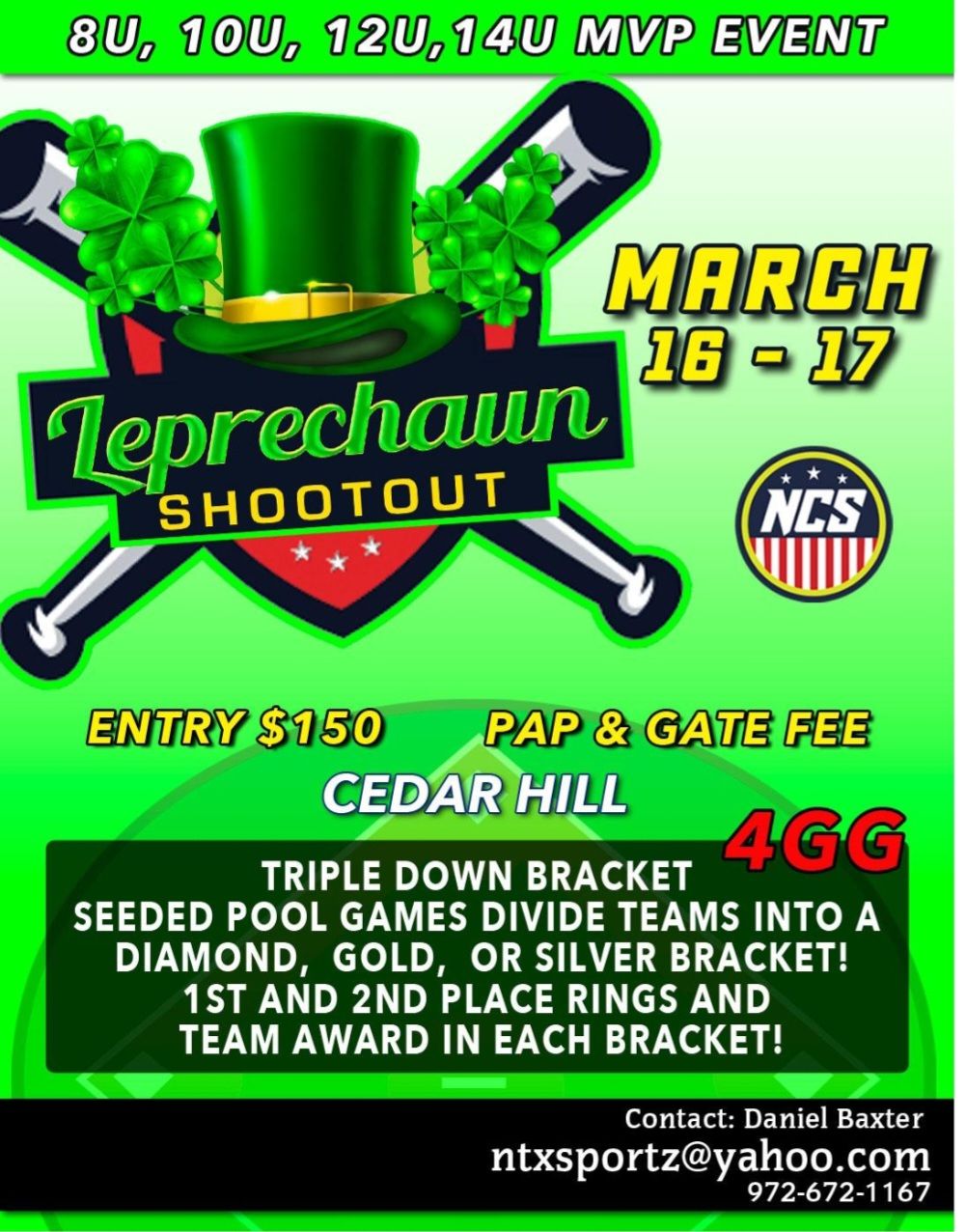 ***NCS LEPRECHAUN SHOOTOUT MVP EVENT 4GG Canceled!!!!!! Logo